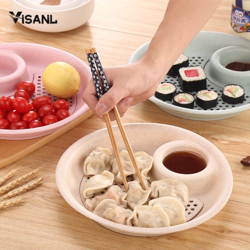 Piring Dim Sum Pangsit Sushi 2 Lapis Tiris Piring Pangsit Multifungsi Untuk Wadah Bentuk Bulat