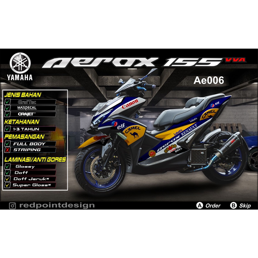 Decal Sticker Yamaha Aerox Motif Camel