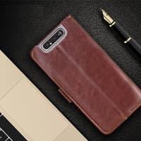 SAMSUNG GALAXI A80 Case leather flip cover wallet kulit