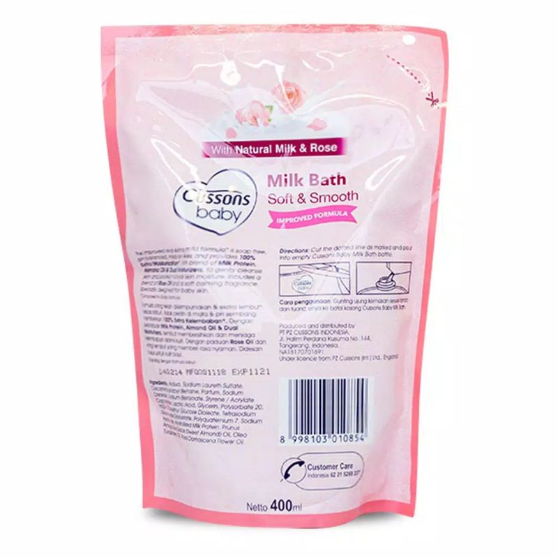 Cussons Milk Bath Refill Pouch 400ml - Cussons Sabun Mandi Bayi Kemasan Isi Ulang 400ml