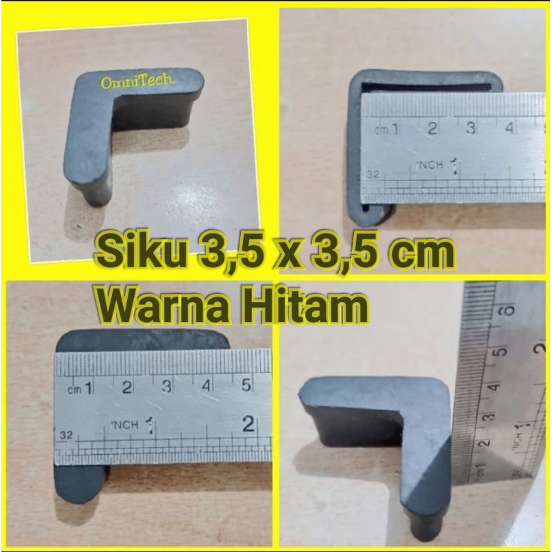 Karet Siku 35x35 mm Pengaman Alas Kaki Rak Besi Siku Lubang 3,5x3,5 cm 35 x 35 mm 3,5 x 3,5 cm