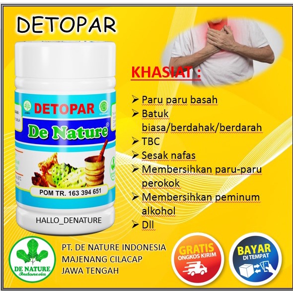 Detopar Obat Herbal Di Apotik De Nature Indonesia Asli - Obat Pereda Batuk, Mengencerkan Dahak, Obat