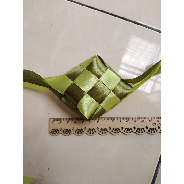 Ketupat pita satin jumbo size L hiasan hampers lebaran idul fitri