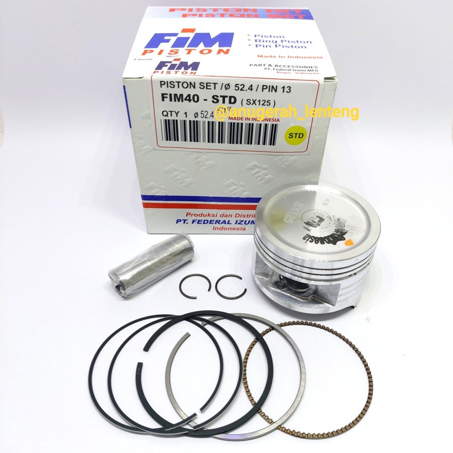 Piston Kit / Seher FIM 40 OS STD 52.4 Supra x125 Helm In Karisma