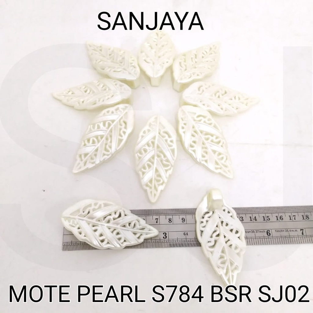 MOTE PEARL / MANIK DAUN AKRILIK / MANIK PEARL DAUN / MOTE PEARL DAUN S784