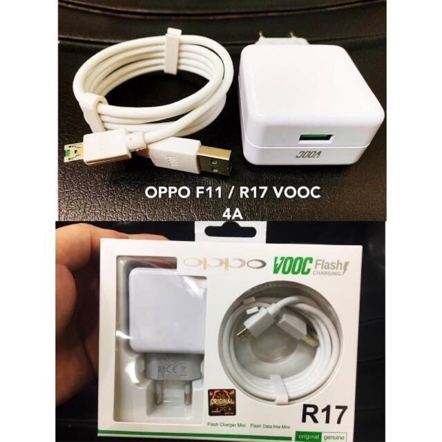 CHARGER OPPO R17 PRO A91 Original 100% SUPER VOOC 10V-5A MICRO USB &amp; TIPE C