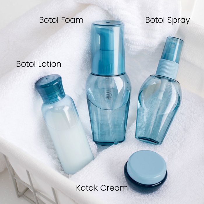 Botol Sabun Skincare Lotion Refill Travel Toiletries Kit Plastik Set 6