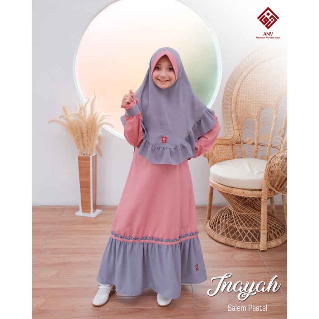 Setelan Gamis Anak Inayah | Set Gamis Anak Toyobo | ANV