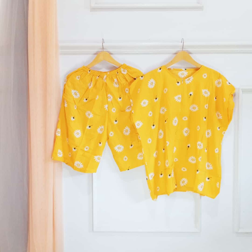 Dori Set / Setelan Piyama Celana Pendek Busui Friendly