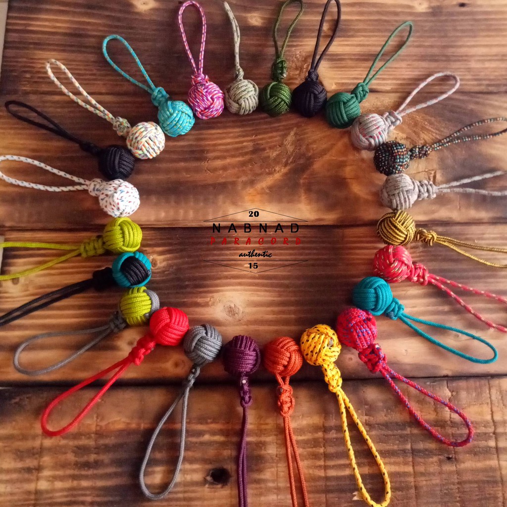 Nabnad Gantungan Kunci Motor Mobil Custom NGK05 Monkey Fist Unik Murah Lucu Handmade Tali Paracord 4