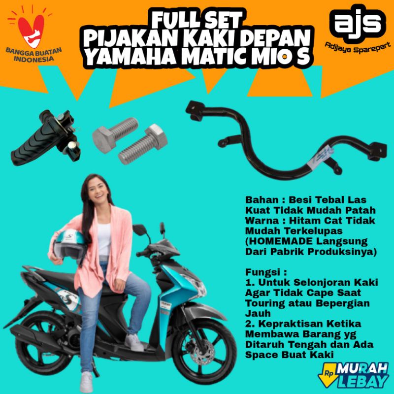 Besi Pijakan Injakan Kaki Bastep Bostep Footstep Postep Depan Belakang Motor Yamaha Matic Mio S Vari