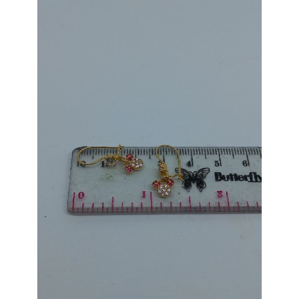 anting kait anak minnie mouse mp + mt hitam/ anting perak asli silver925 lapis emas/ anting fashion