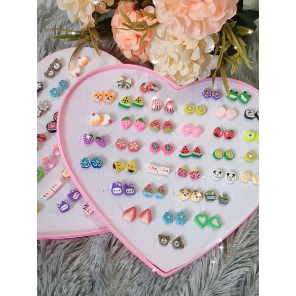 2 pasang Anting Tusuk Plastik anti sakit/ anting fashion murah