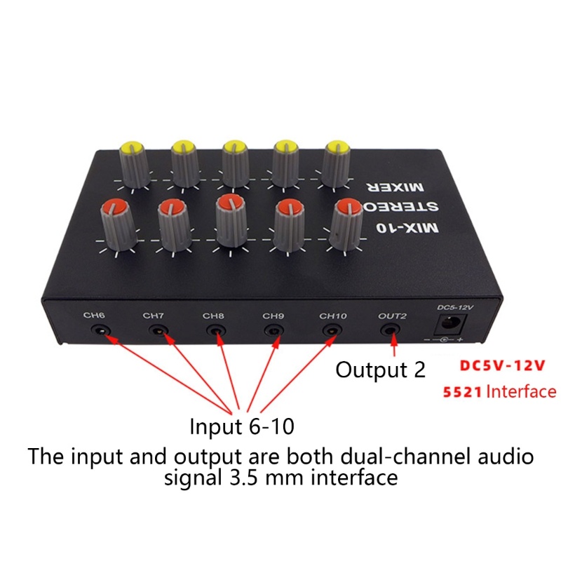 Zzz Mixer 10 Channel Portable Suara Rendah Untuk Karaoke Keluarga