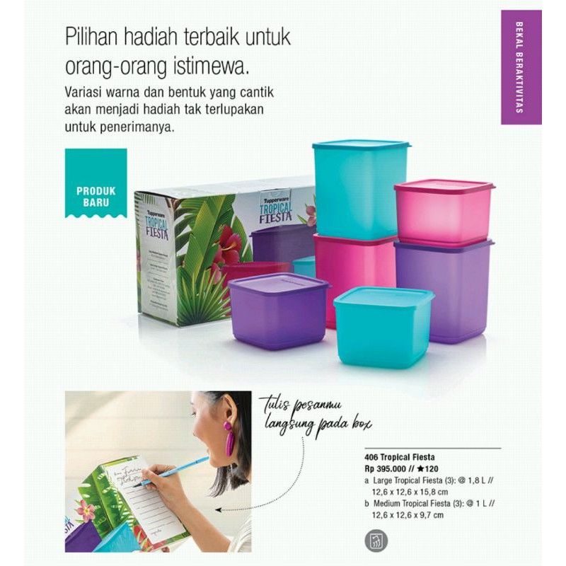 tupperware tropical fiesta - kotak serbaguna - kotak bekal set