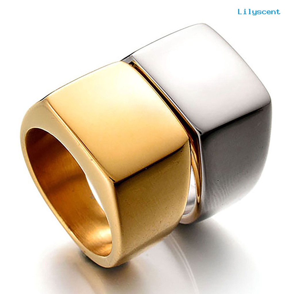 Ls Cincin Pria Bahan Stainless Steel Warna Polos Untuk Pesta Pernikahan