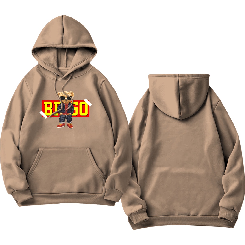 Sweater Hoodie BRIGO Sablon DTF Fleece Cotton || BRIGO Jumper Hoodie Beruang I am Ready M-XXL (Pria &amp; Wanita) Free stiker&amp;Gantungan Kunci