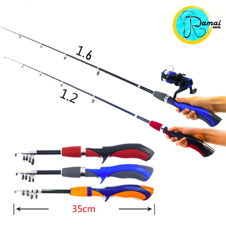 Joran Antena BC Baitcasting Ruas Pendek Telescopic 1,2 Meter dan 1,6 M