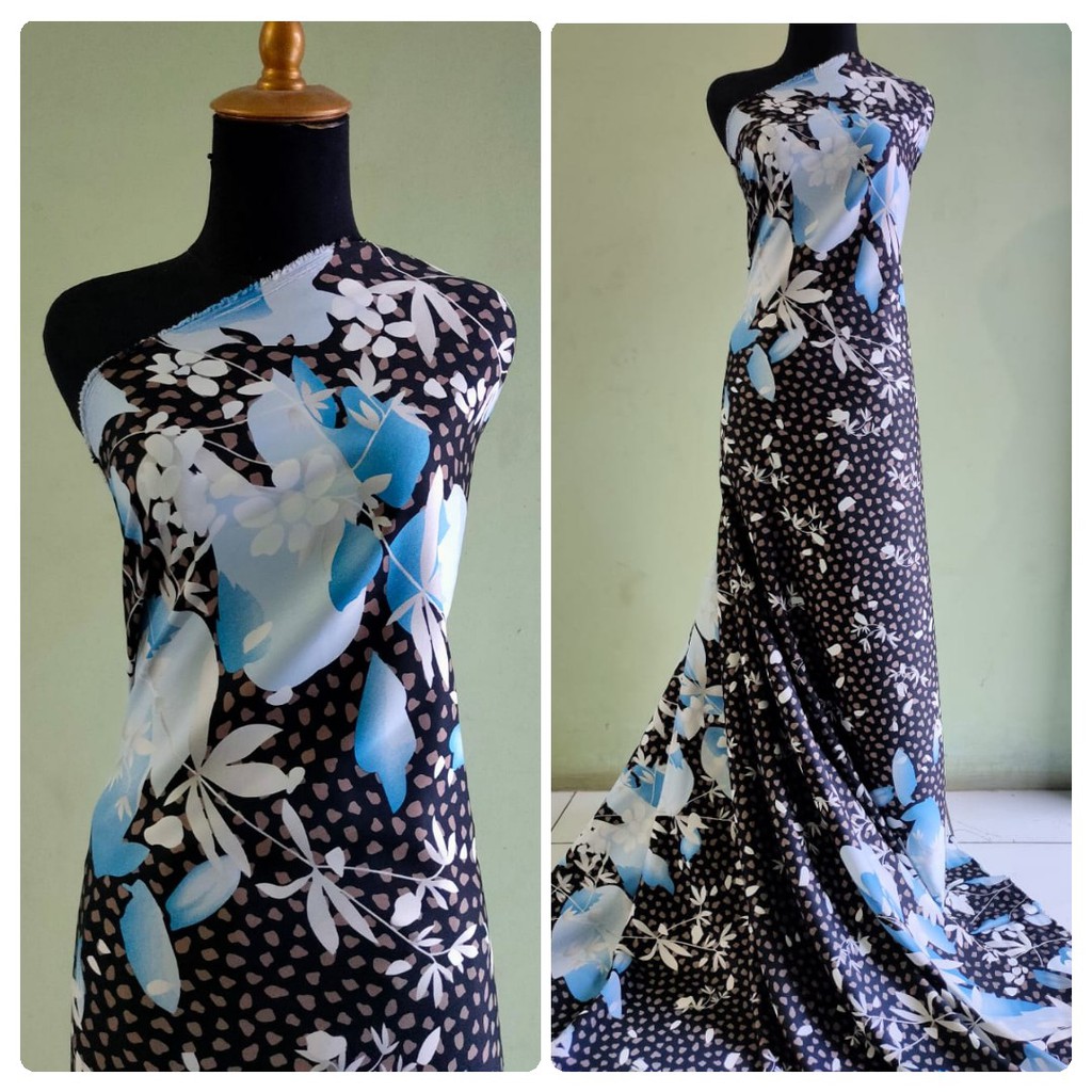 Kain Maxmara Silk Motif Bunga Khadijah harga per setengah meter