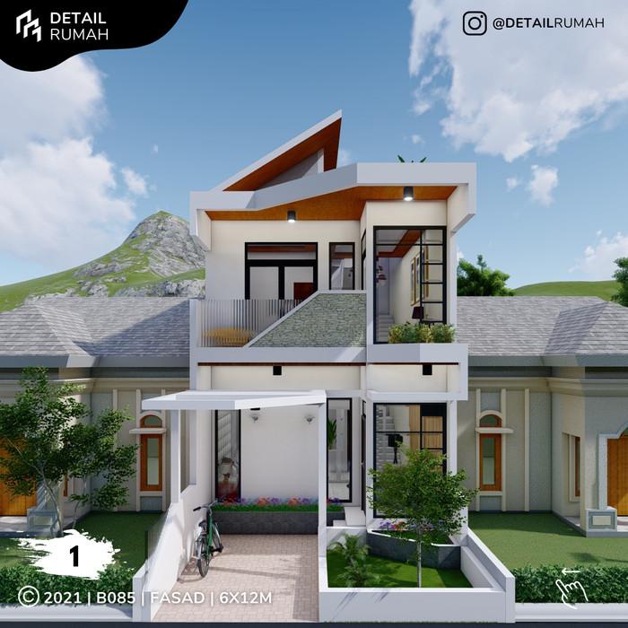 Buku Desain Desain Rumah Konsep Minimalis Ukuran 6X12 Meter 2 Lantai