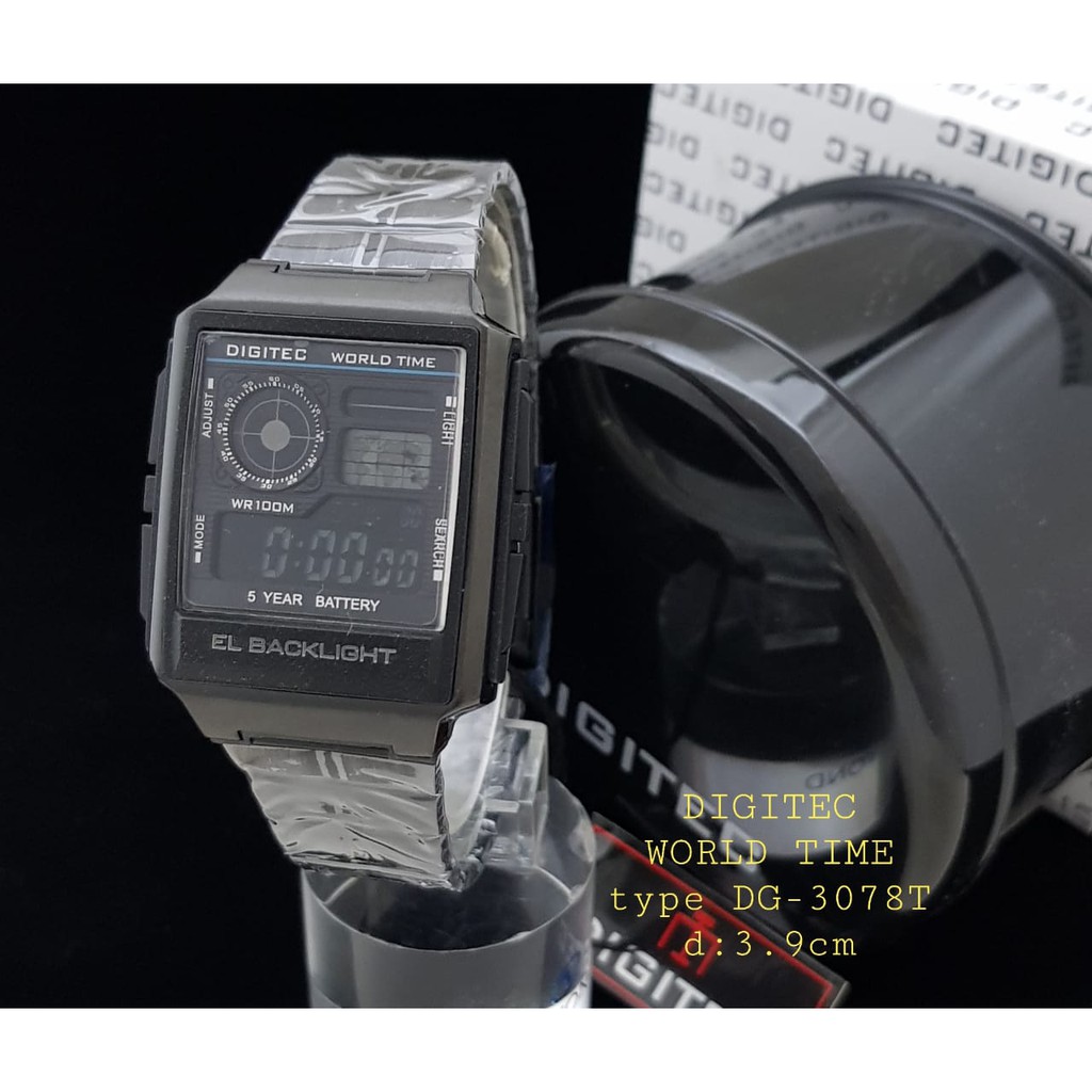 promo Digitec digital (rantai) world time DG-3078T original d:3.9cm include box