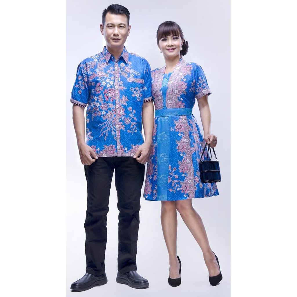 Batik Couple / Batik Couple Keluarga / Batik Keluarga /Batik Jumbo /Batik Couple KD Melati Biru