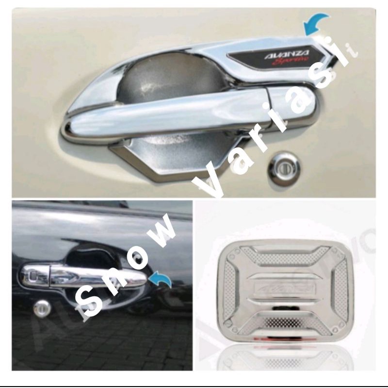 Paket Outer Cover Handle Tank Cover Avanza Veloz 2019 - 2020 Xtivo Chrome