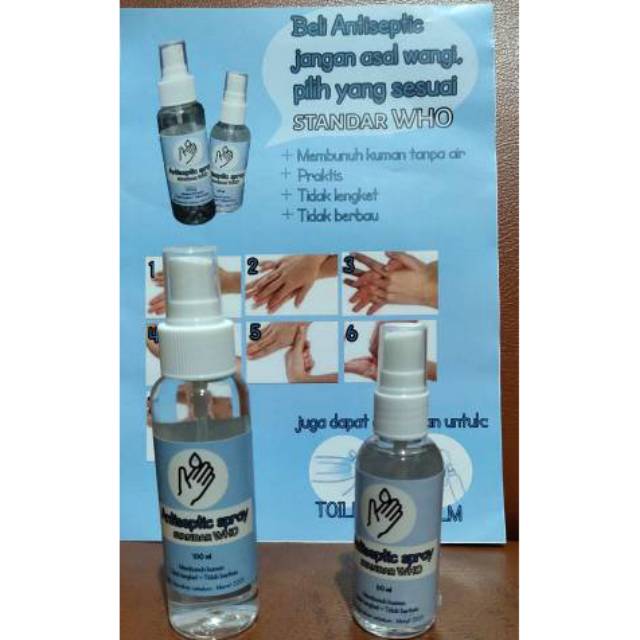 HAND SANITIZER CAIRAN ANTISEPTIC SPRAY SEMPROT 30ML 30 ML KIRI HRG PERBJI DGN FORMULA ANJURAN WHO