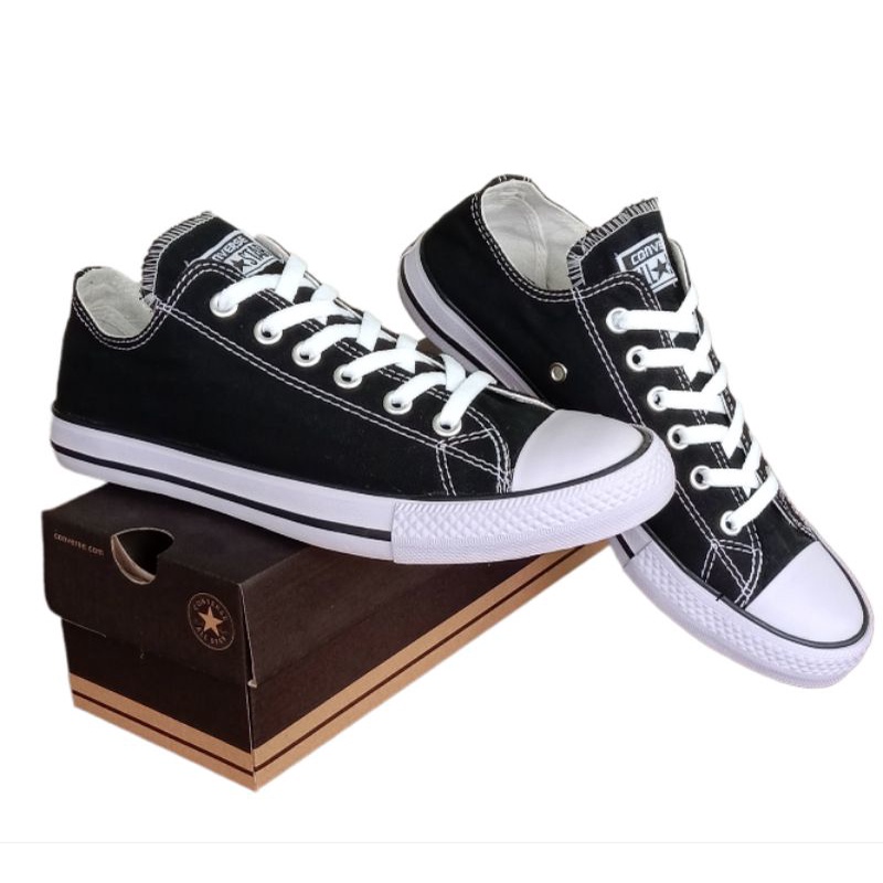 promo sale (free box converse)sepatu sneakers converse all star classic pendek grade ori black white all star classic low hitam putih grade original