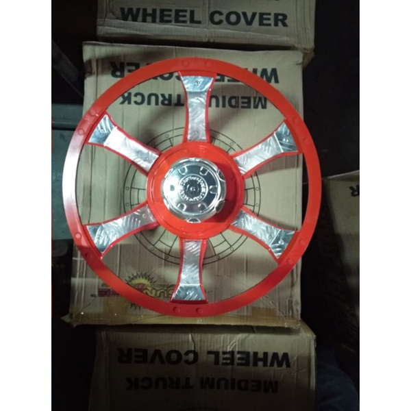 weldop dop roda truck/bis medium ring 16 spider oranye belakang saja 2 pcs
