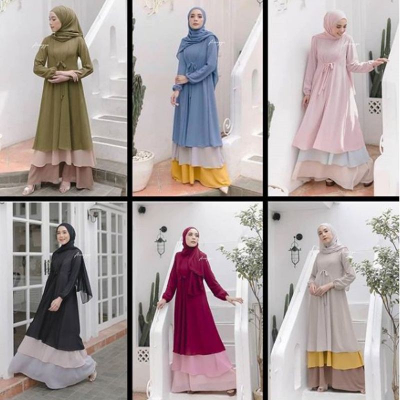 Qinara maxi Dress | Size S M L XL | Matt Moscrape HQ | Fashion Muslim Wanita | Gamis Muslim Terbaru