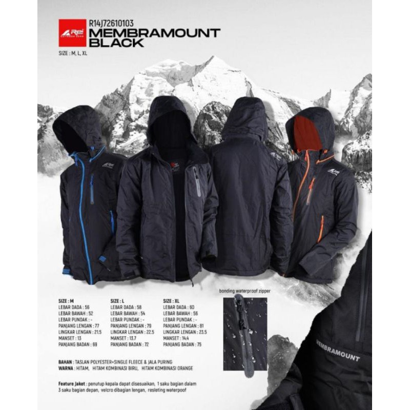 JAKET OUTDOOR INNER POLAR REI MEMBRAMOUNT AREI OUTDOORGEAR - ORIGINAL 100%