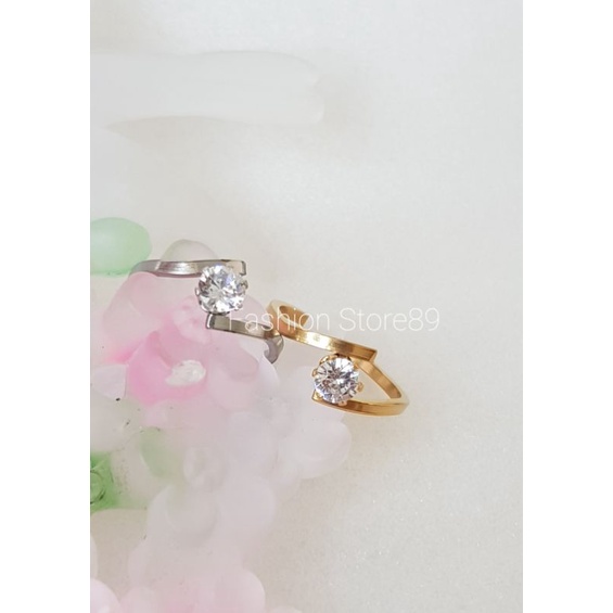 Ready Import Cincin Fashion Anti karat Titanium Emas dan silver dewasa kualitas terjamin