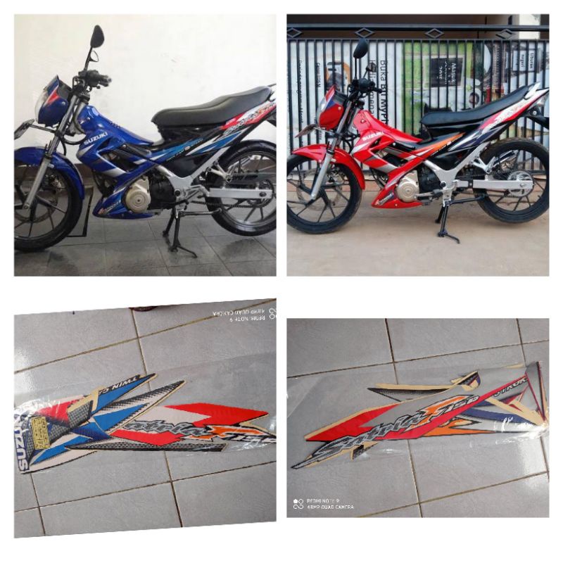 striping list satria f fu 2005 2006 cbu merah biru kualitas seperti original