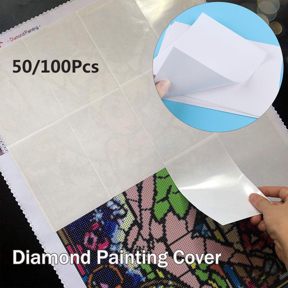 R-flower 50 / 100pcs Cover Lukisan Diamond Anti Debu / Kotor