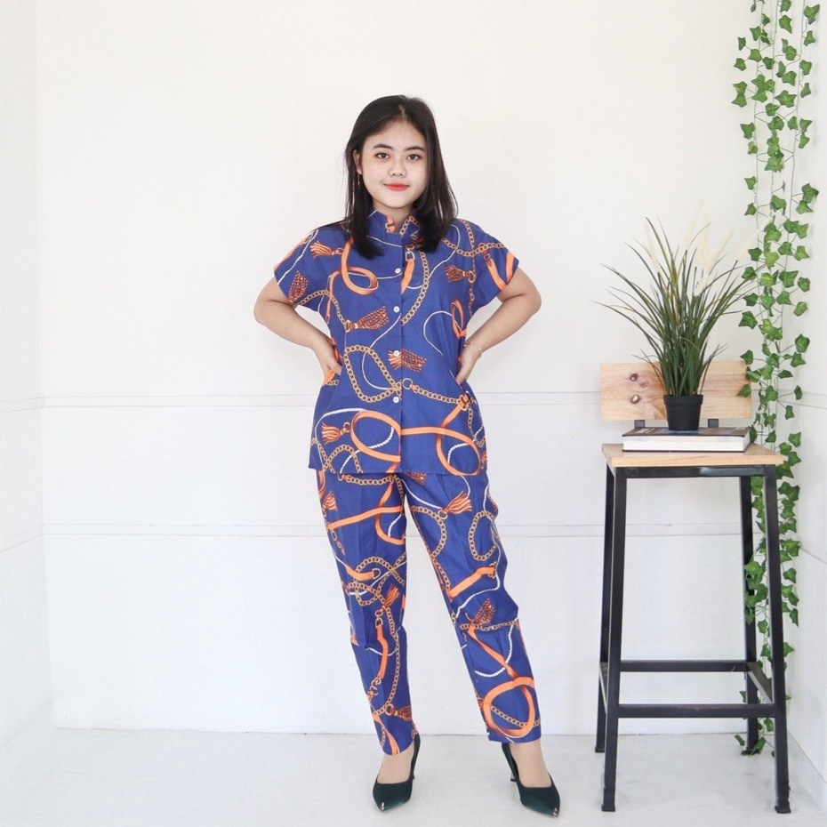 IZANY Piyama Anak Coway / Set Coway Size 14 SATIN APPLE banyak motif-MY SIMPLY NAVY