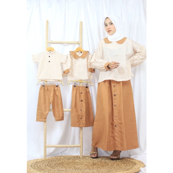 GOZI SET - Setelan oneset rok stripe lucu murah curduroy wanita cewe perempuan