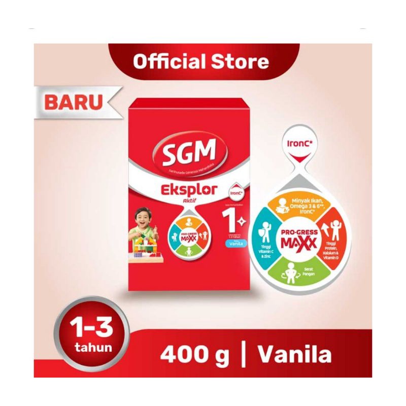 

SGM Eksplor Aktif 1+ Susu Pertumbuhan Vanila 400 g