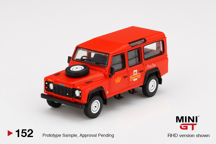 Mini GT 152 Land Rover Defender 110 UK Royal Mail Post Bus