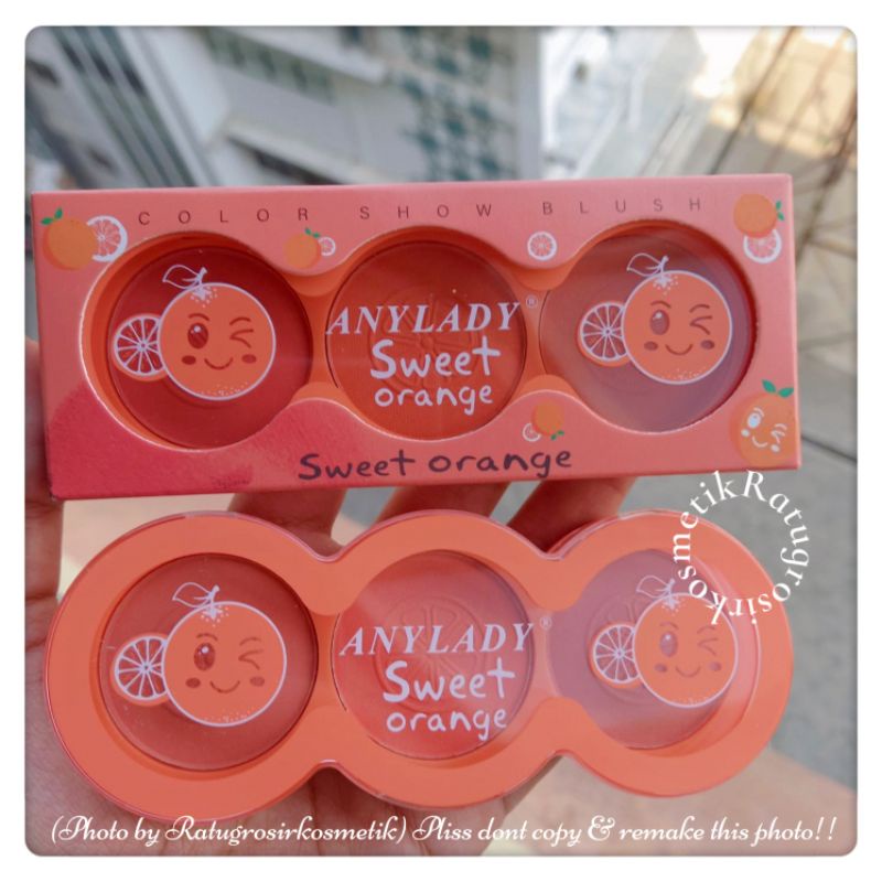 BLUSH ON SWEET ORANGE/PEACH ANYLADY 3 WARNA NO.738/WATERMLEON NO.968