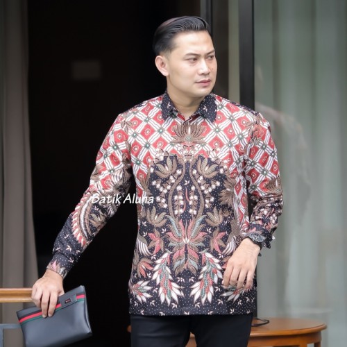 Batik pria lengan panjang Kemeja Atasan Baju batik pria laki laki lengan panjang premium cowok solo