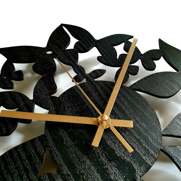 Jam Dinding Unik Artistik - PAPPILON Wall Clock - Hitam