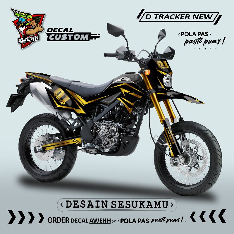 DECAL STIKER DTRACKER NEW - KLX BF - KLX OLD - DECAL STIKER GOLD