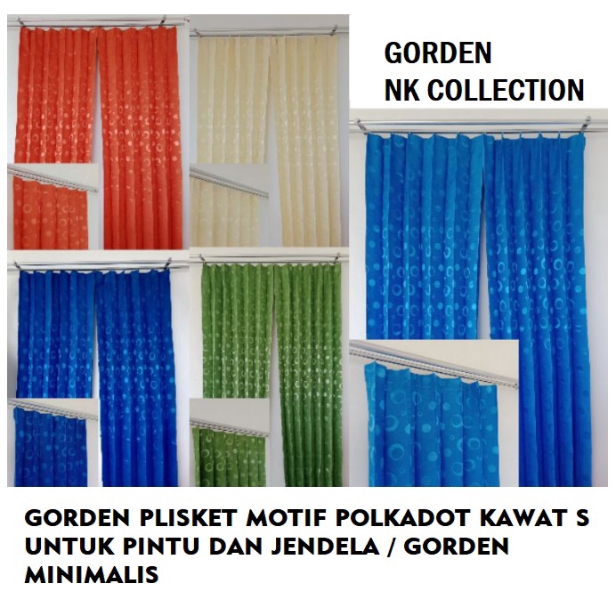 Gorden pintu gorden jendela gorden minimalis plisket nikita polkadot kawat S / tirai plisket (GRATIS
