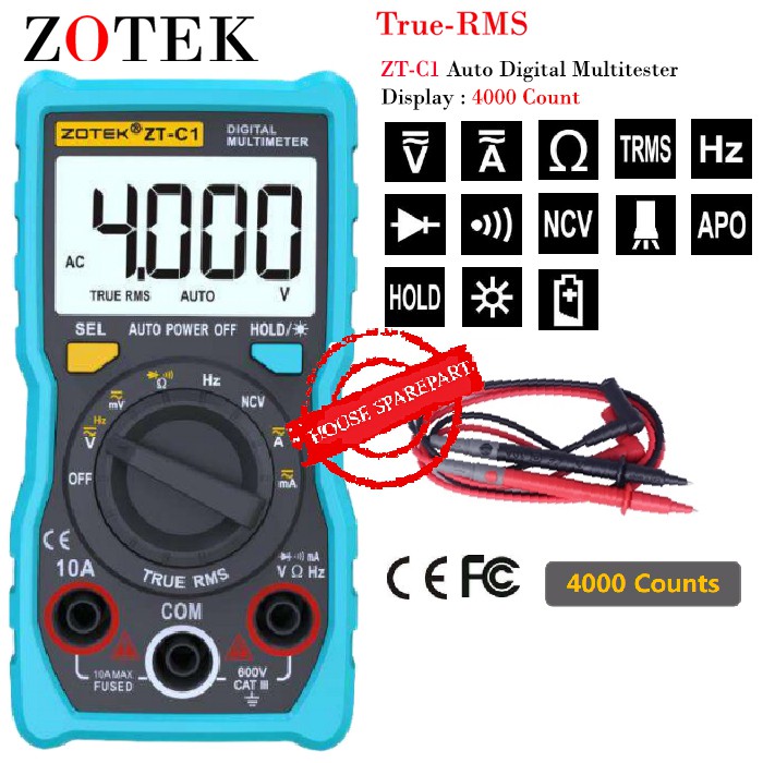 Zotek ZT-C1 Avometer Digital Multitester Digital Original AC/DC