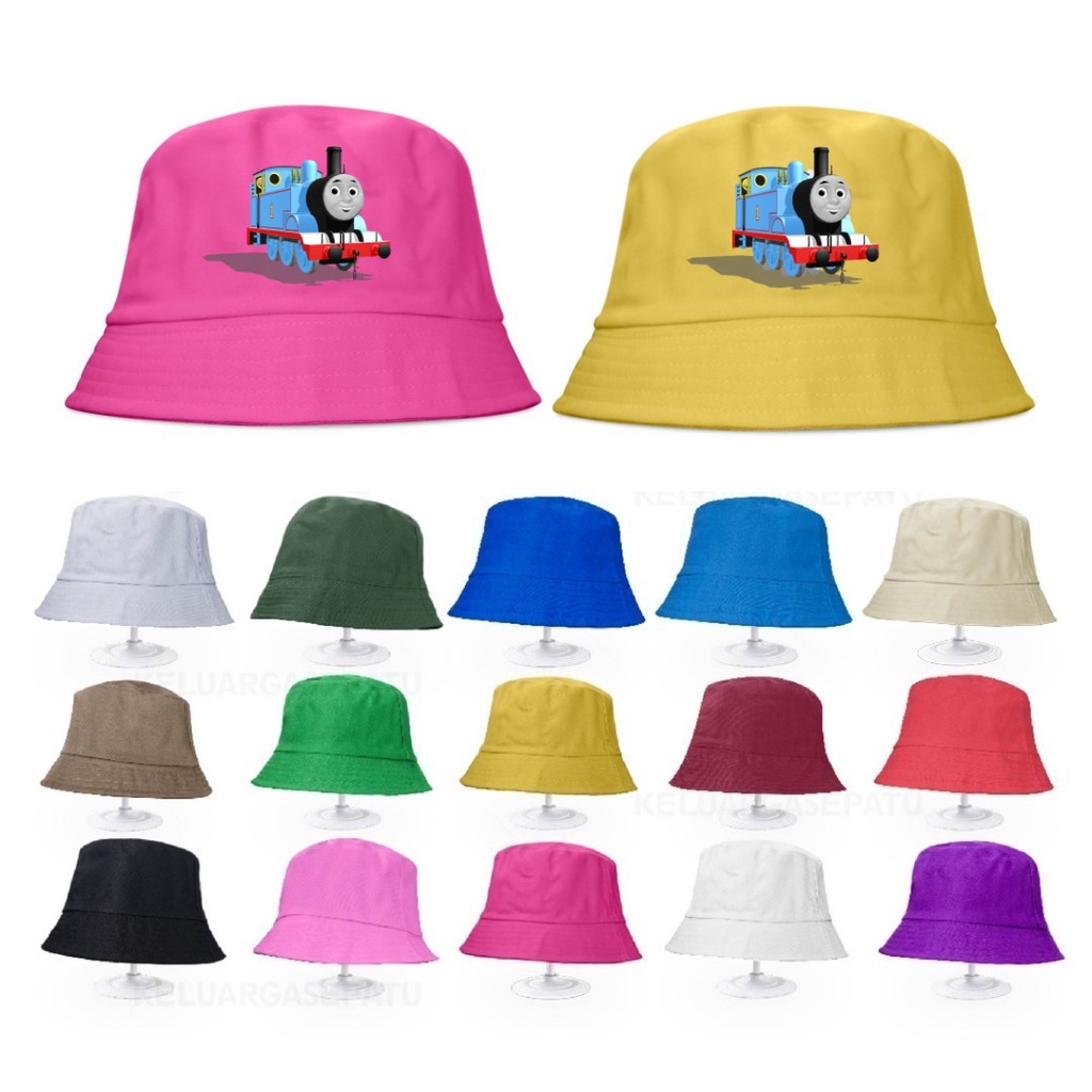 TOPI BUCKET HAT ANAK USIA 2-11 TAHUN MOTIF POLOS DAN KARAKTER LOGO