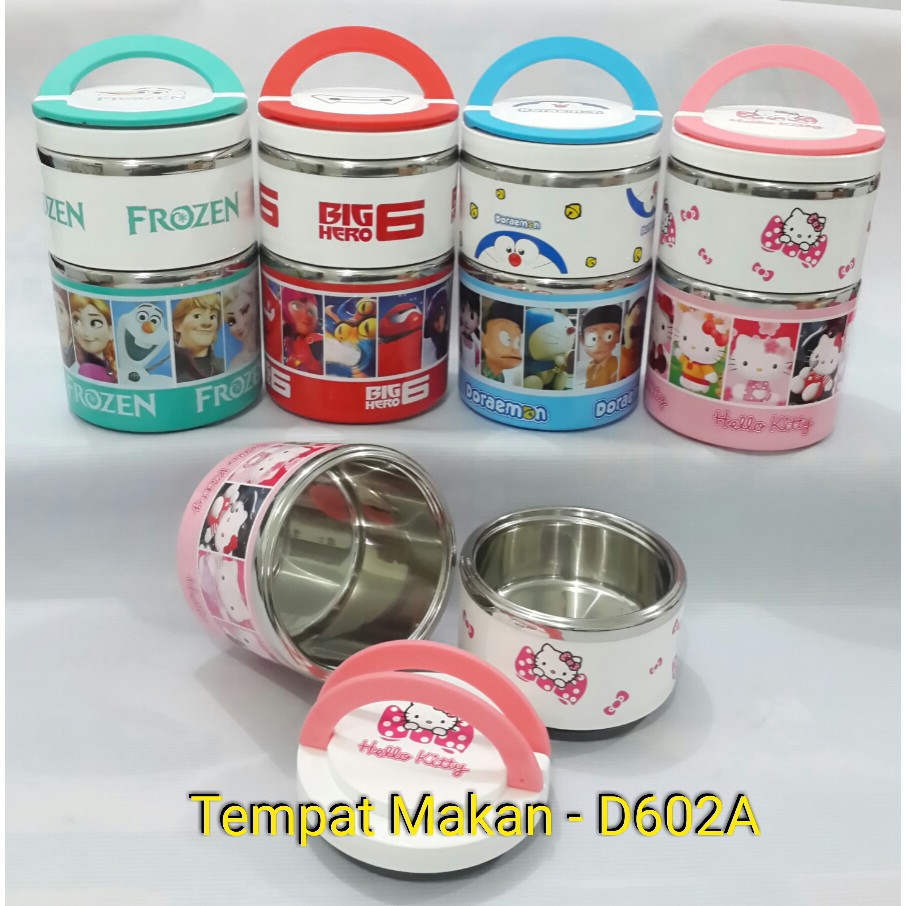 Rantang Susun Stainless Steel 2 Tingkat / Lunch Box Tempat Makan D602A