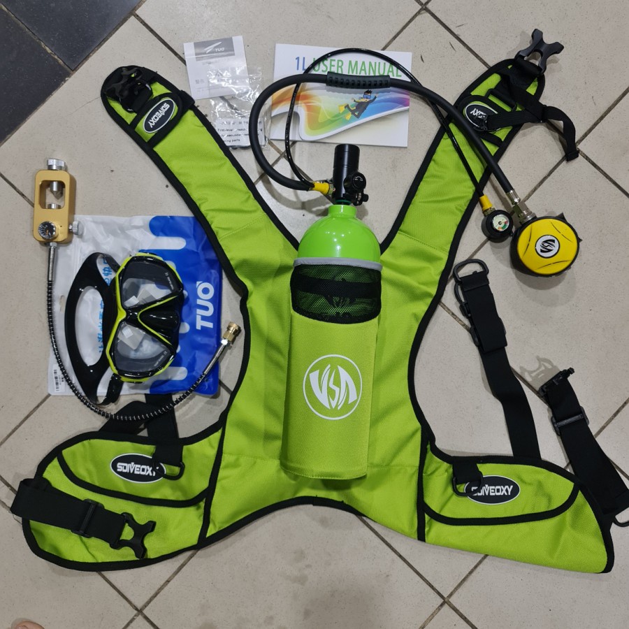 Jual SCUBA ALAT DIVING OXYGEN TANK 2L SET DIVING EQUIPMENT FULL SET