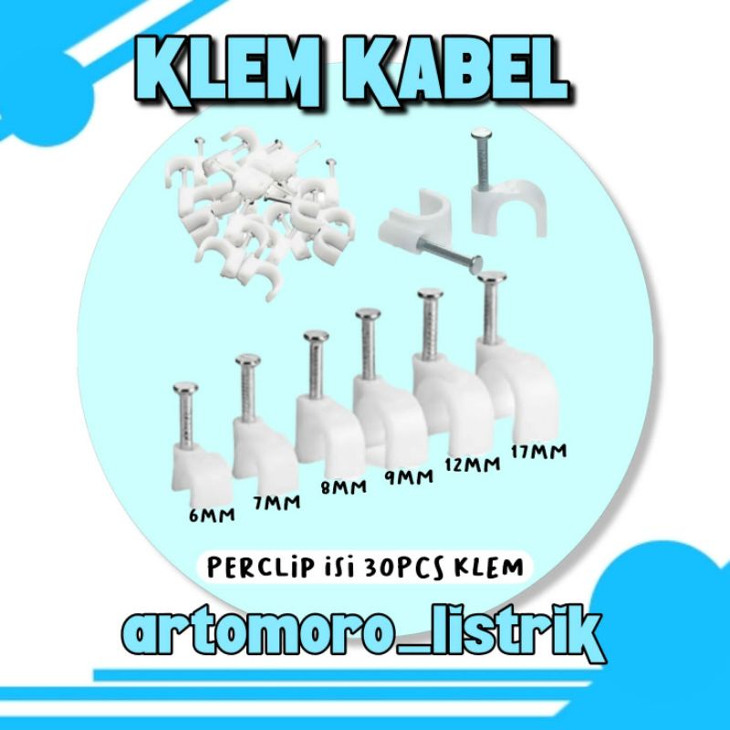 Jual Klem Kabel Paku Beton Klem Pengikat Kabel No 6 7 8 9 12 17mm