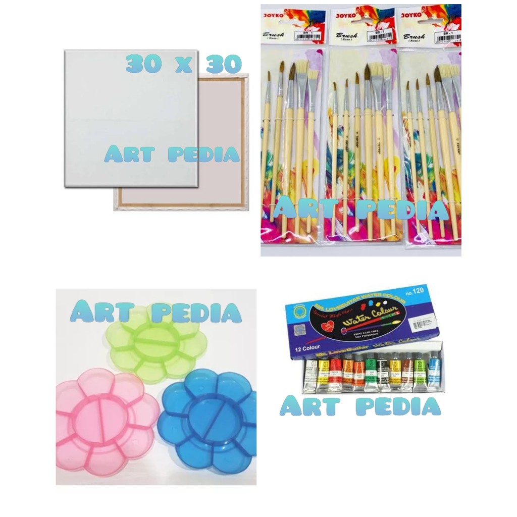 

Paket Kanvas Lukis 30x30 (kanvas+kuas+palet+cat air)